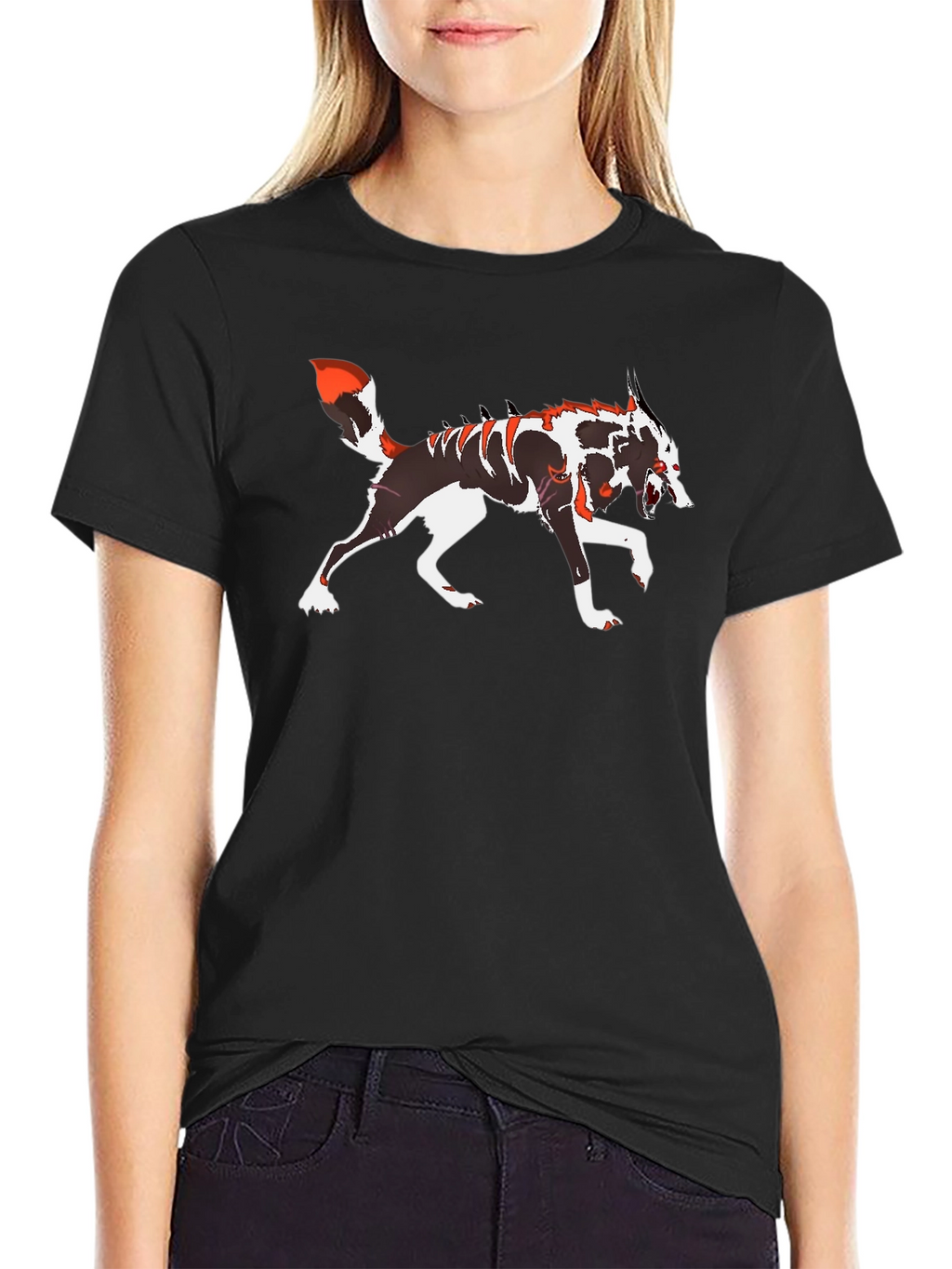 Wolf Graphic T-Shirt - Black Crew Neck Tee
