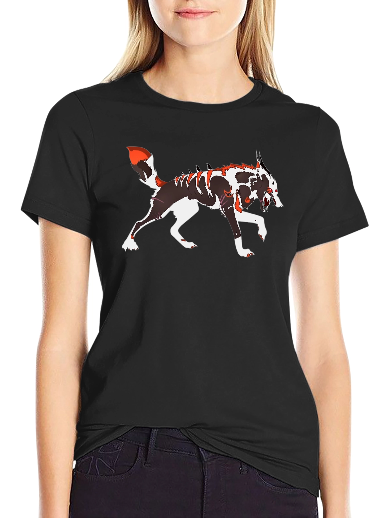 Wolf Graphic T-Shirt - Black Crew Neck Tee