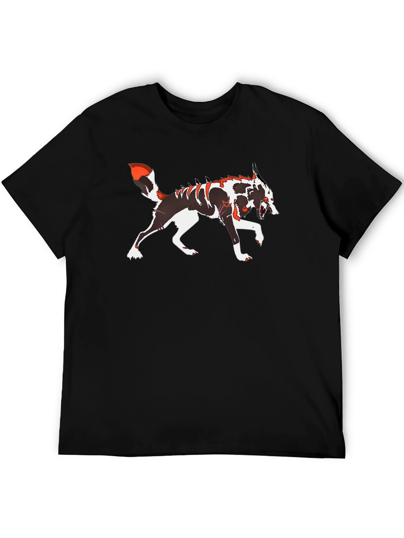 Wolf Graphic T-Shirt - Black Crew Neck Tee