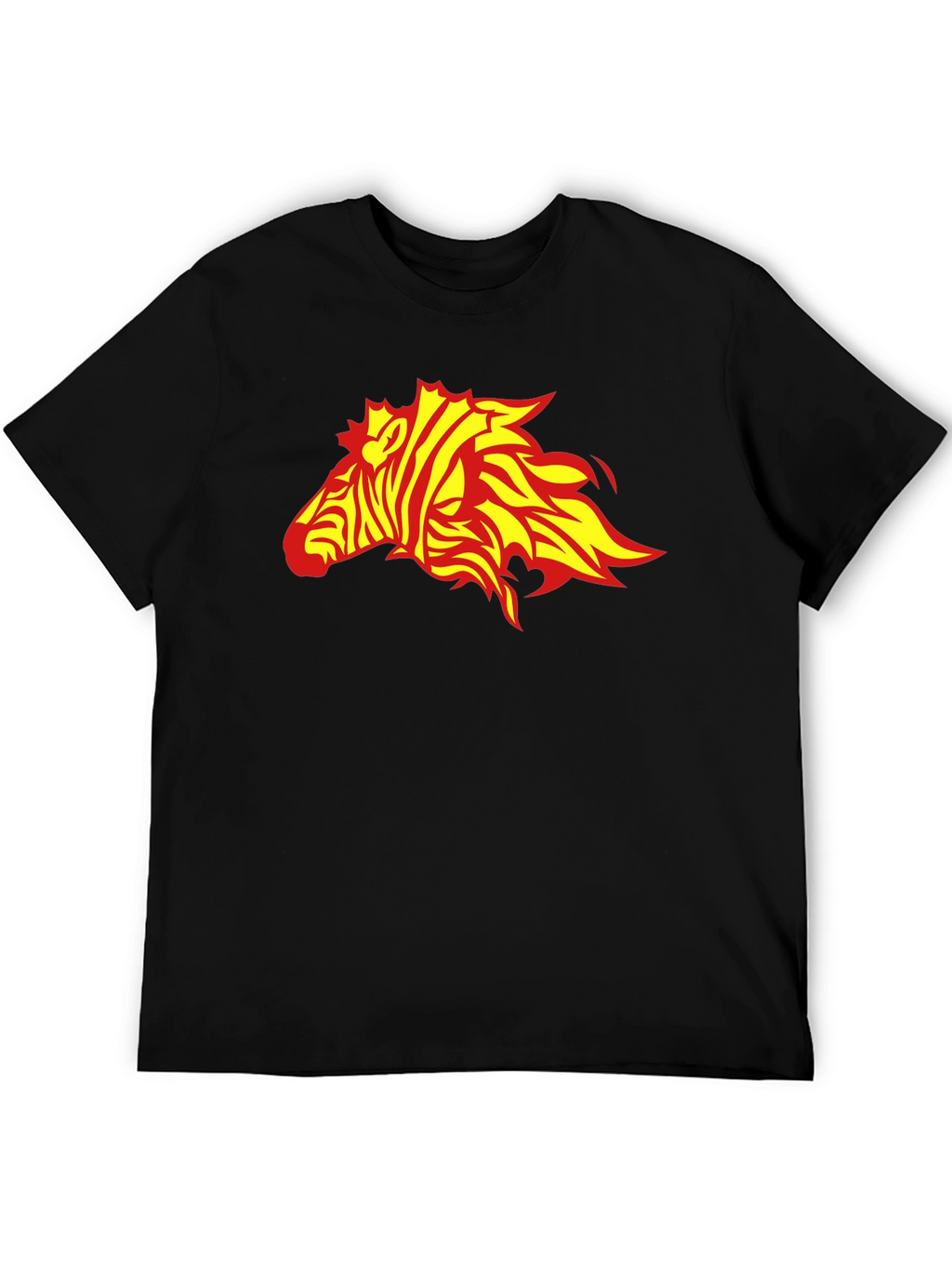 Zebra Flame Graphic Black T-Shirt