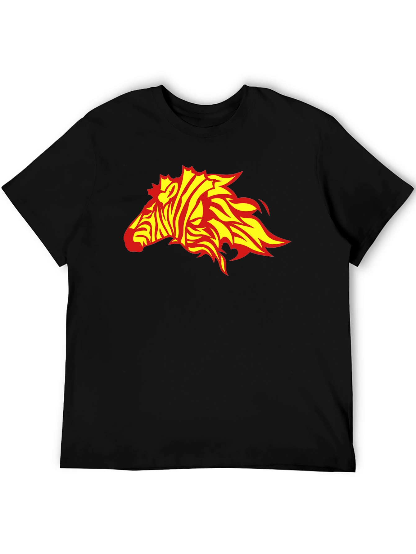 Zebra Flame Graphic Black T-Shirt