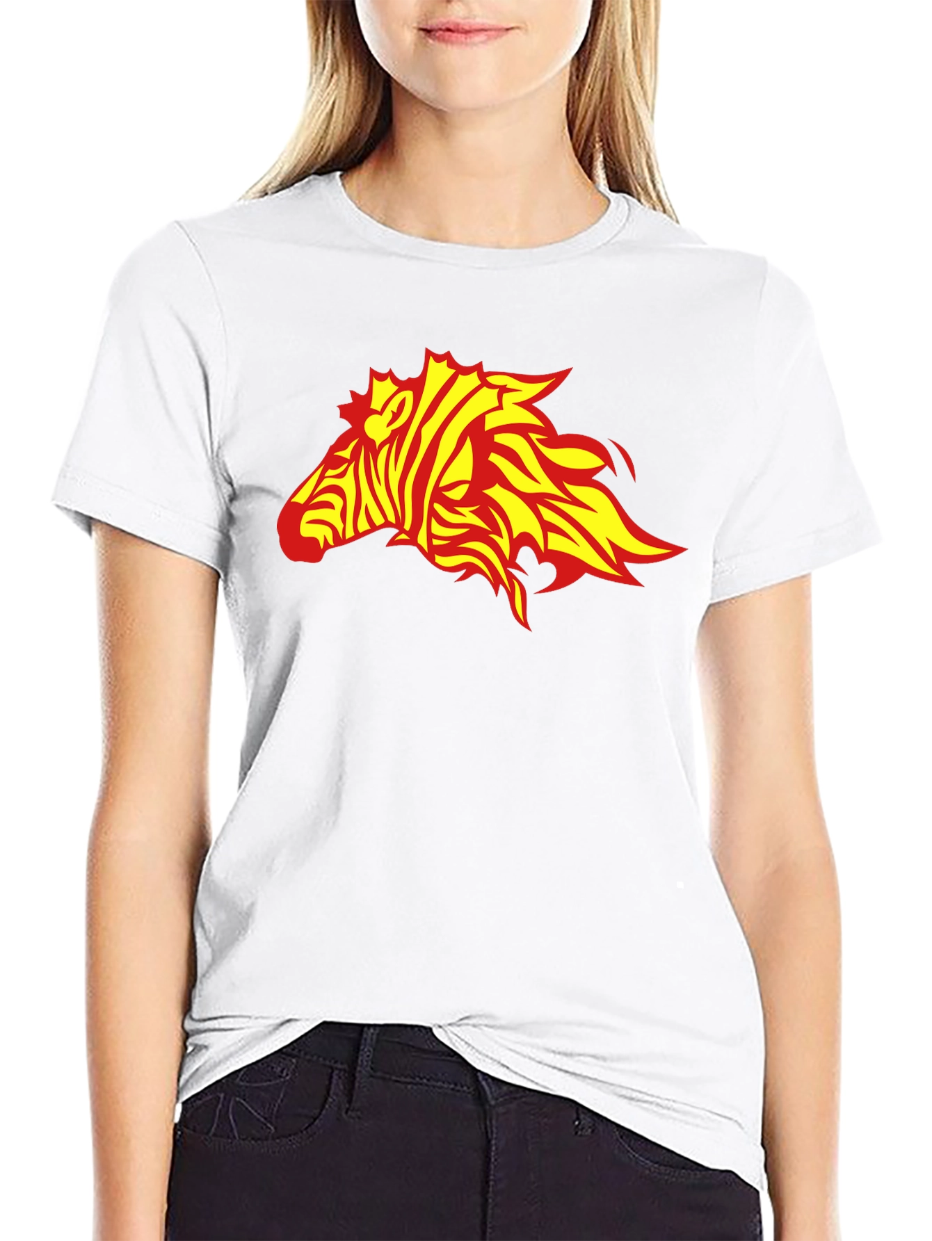 Zebra Flame Graphic Black T-Shirt