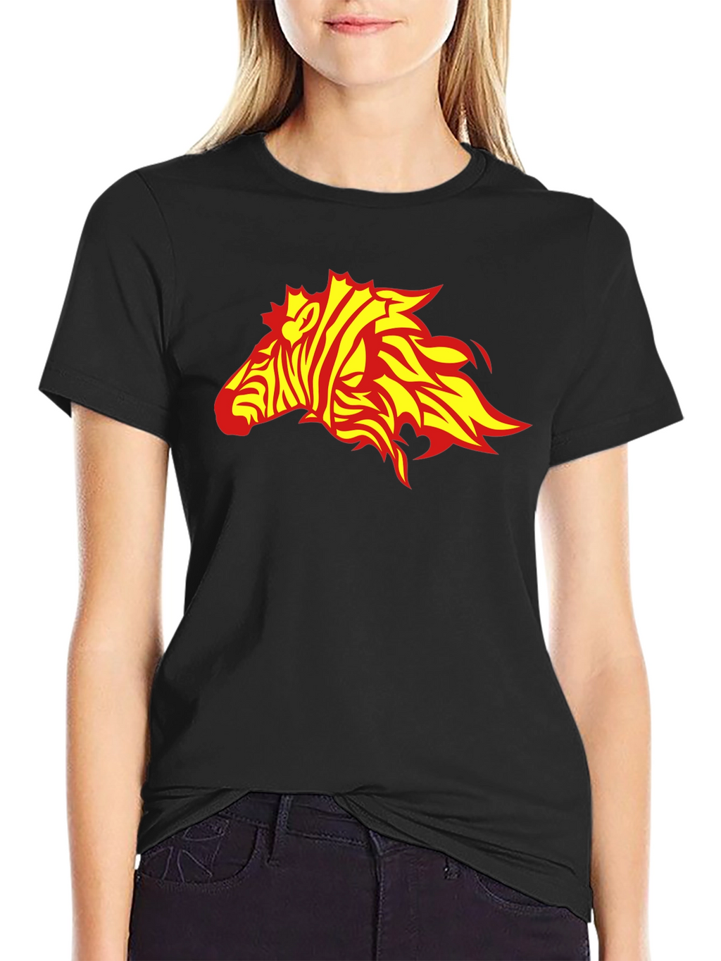 Zebra Flame Graphic Black T-Shirt