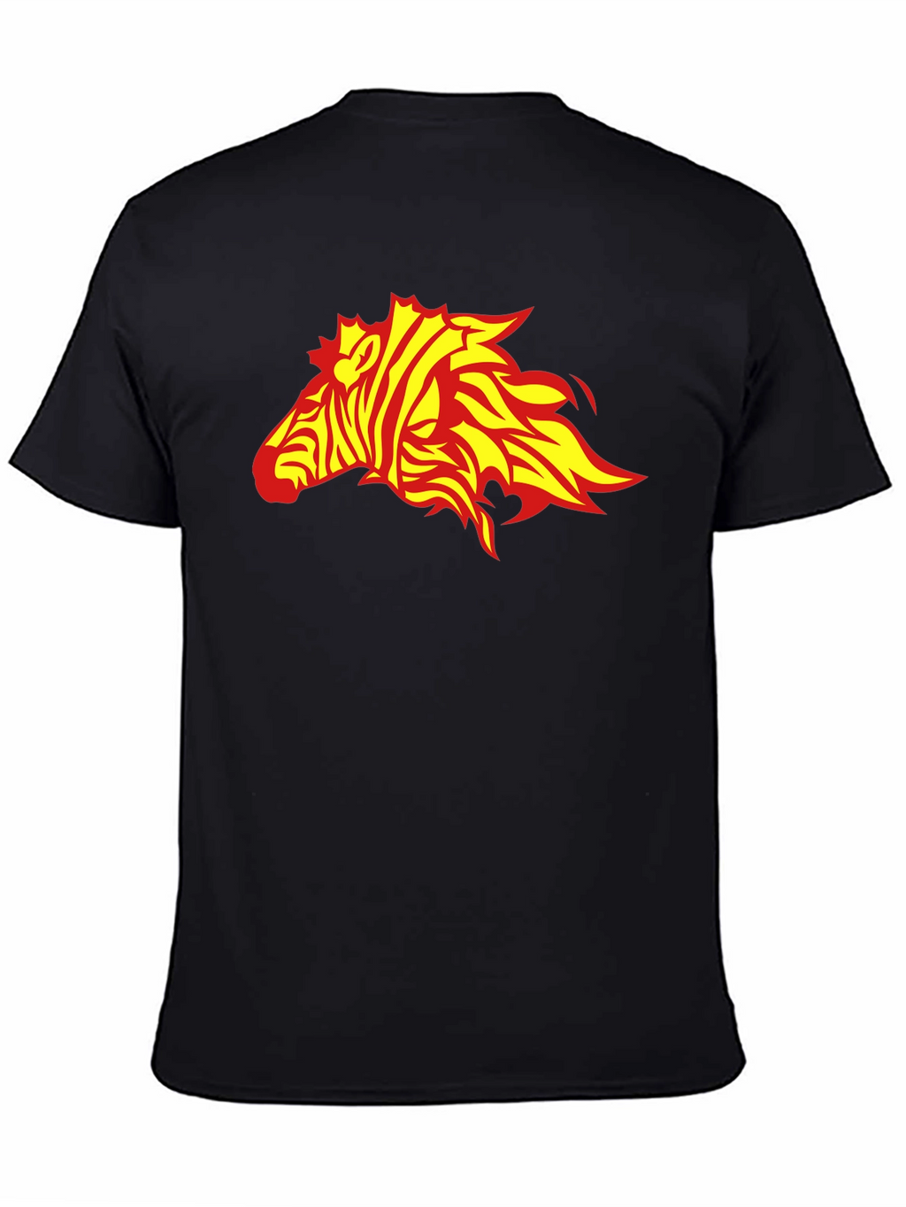 Zebra Flame Graphic Black T-Shirt