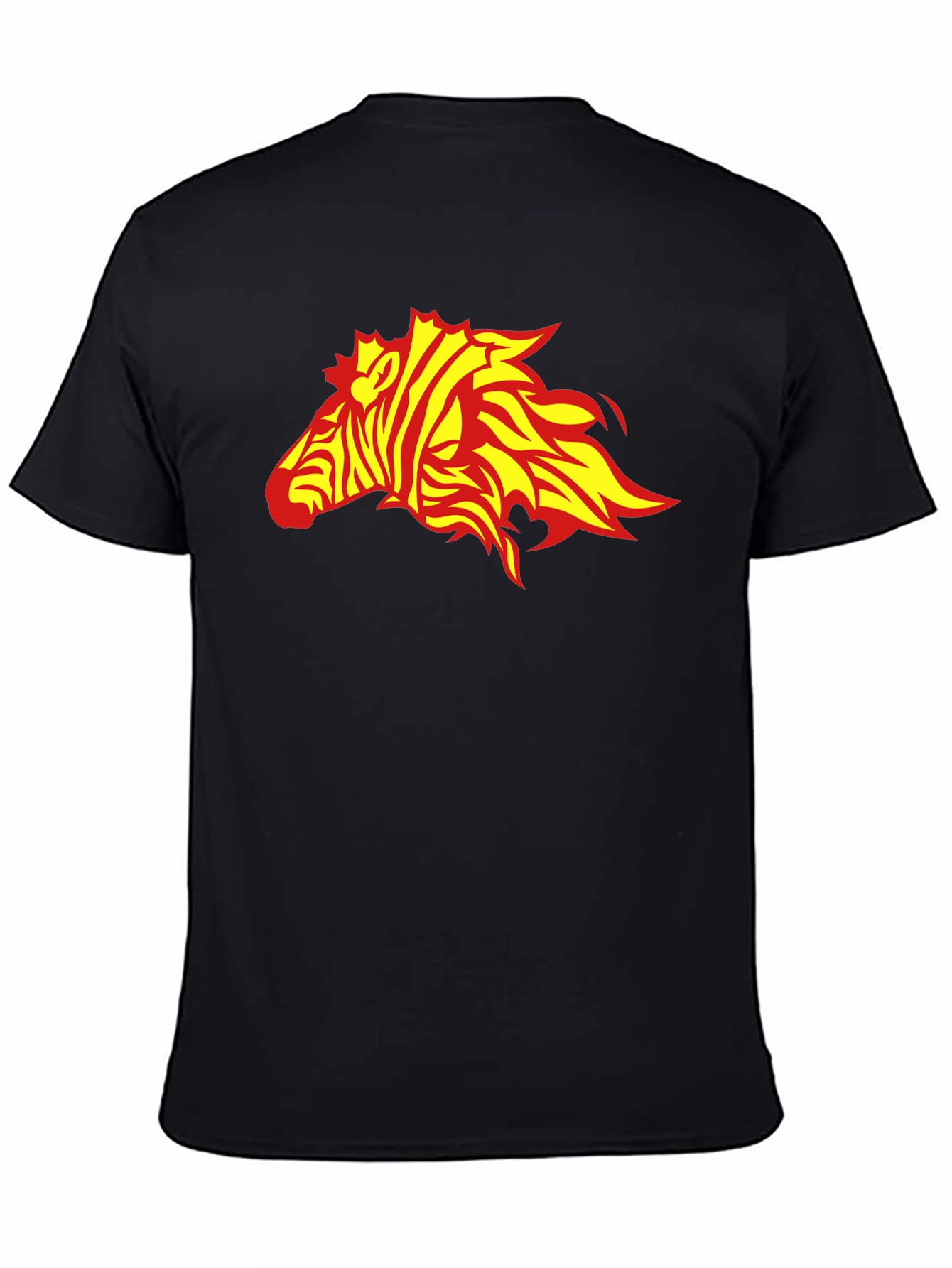 Zebra Flame Graphic Black T-Shirt