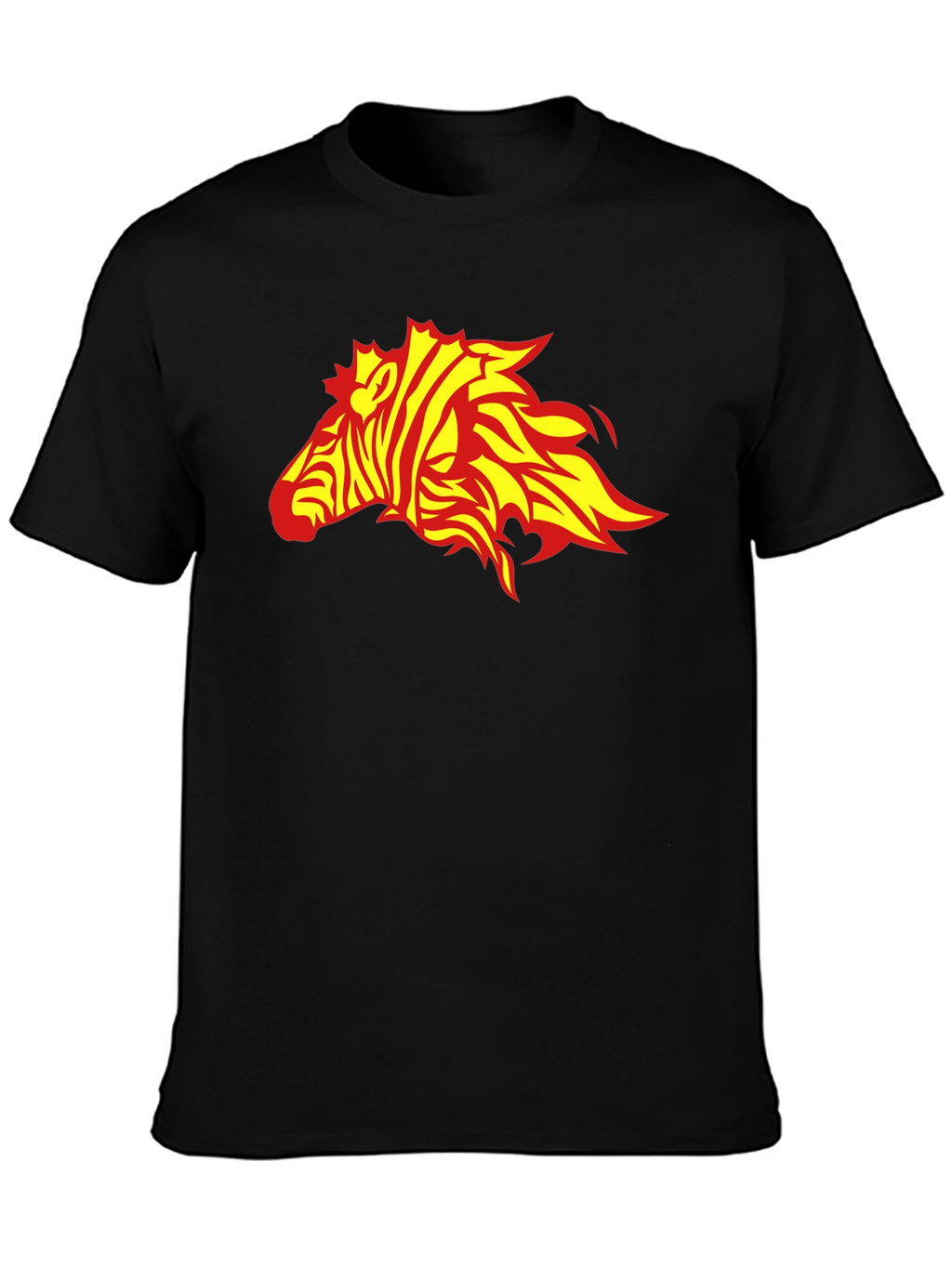 Zebra Flame Graphic Black T-Shirt