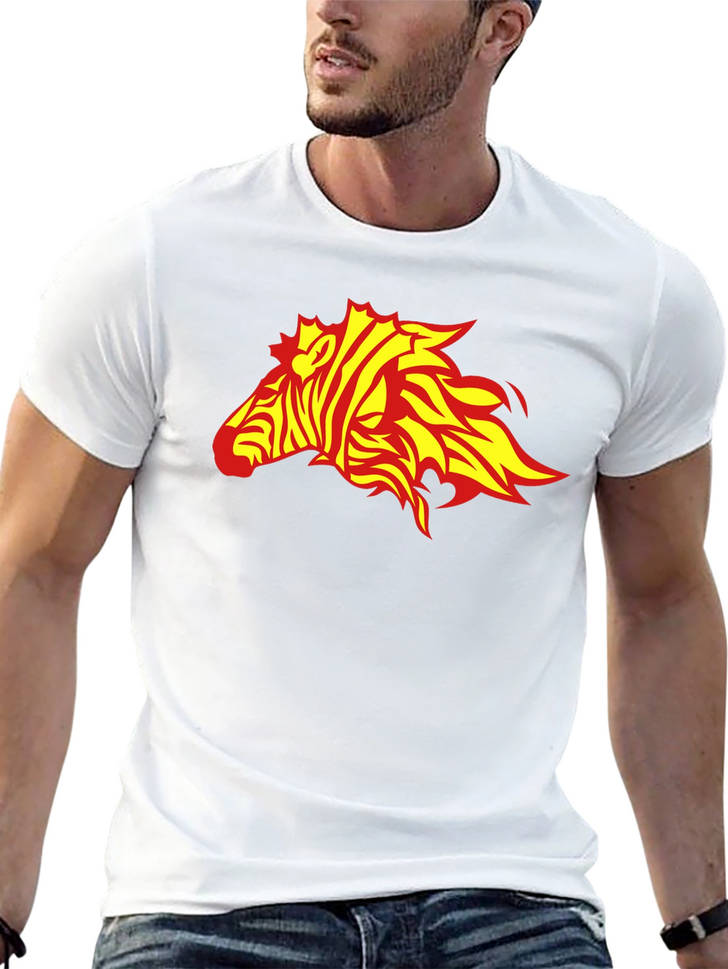 Zebra Flame Graphic Black T-Shirt