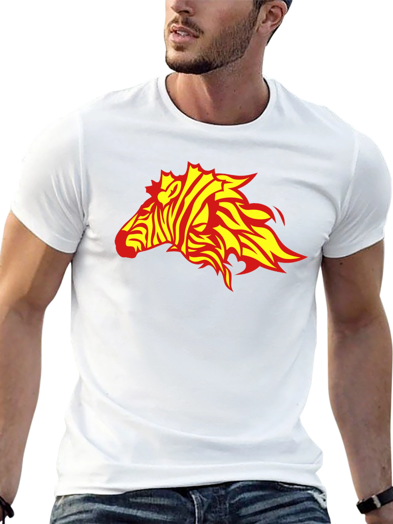 Zebra Flame Graphic Black T-Shirt