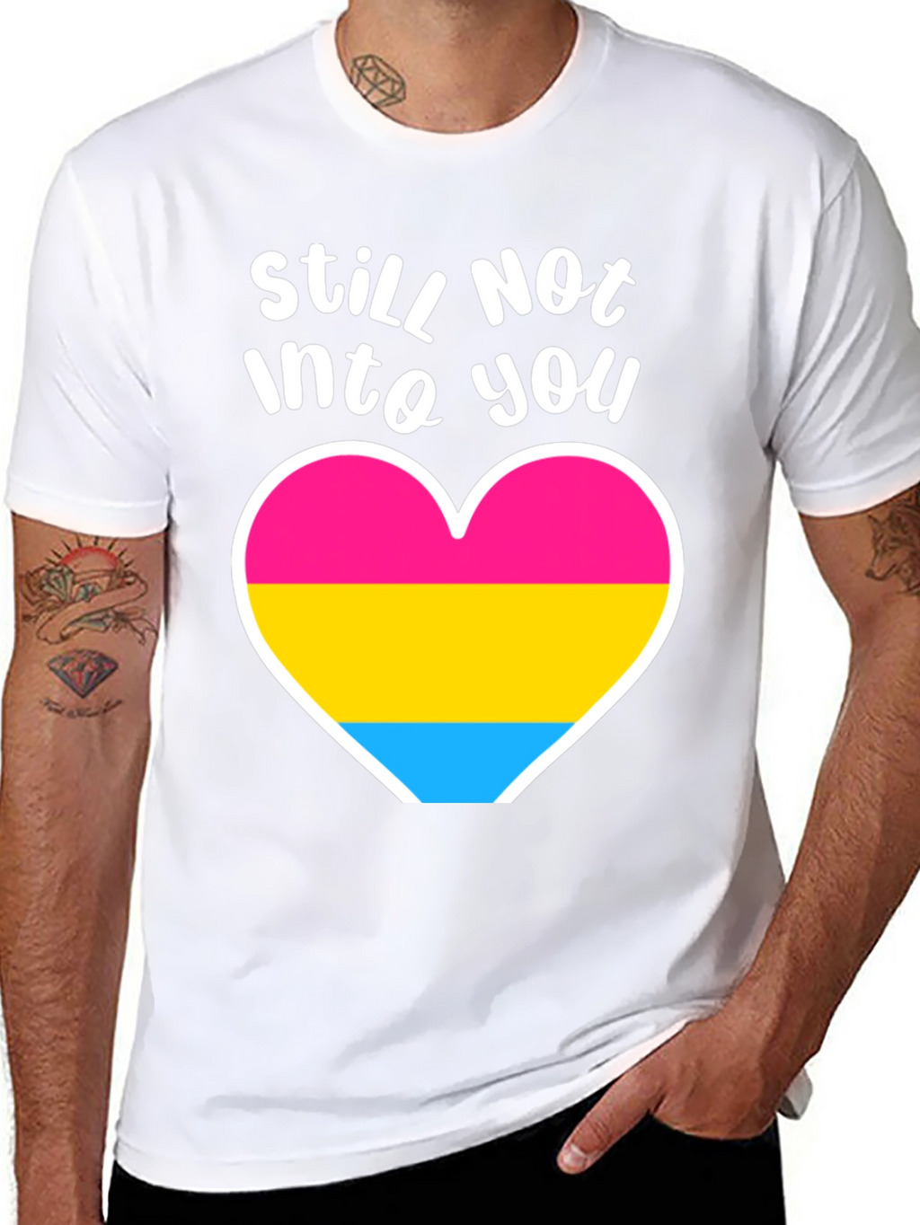 Still Not Into You Pan Pride Heart Tee