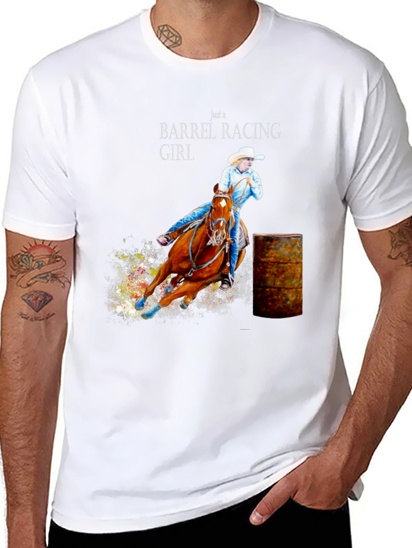 Barrel Racing Girl T-Shirt - Equestrian Tee