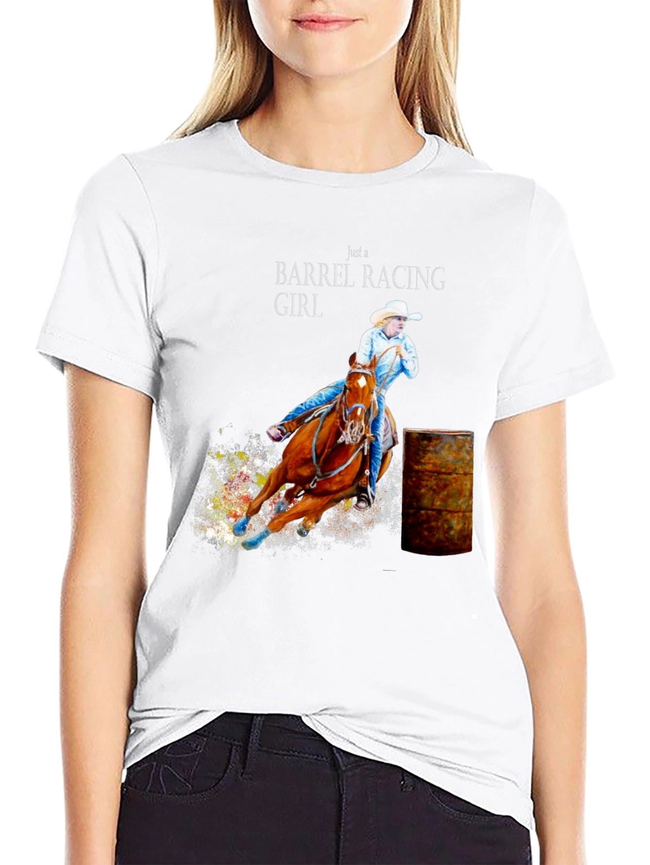 Barrel Racing Girl T-Shirt - Equestrian Tee
