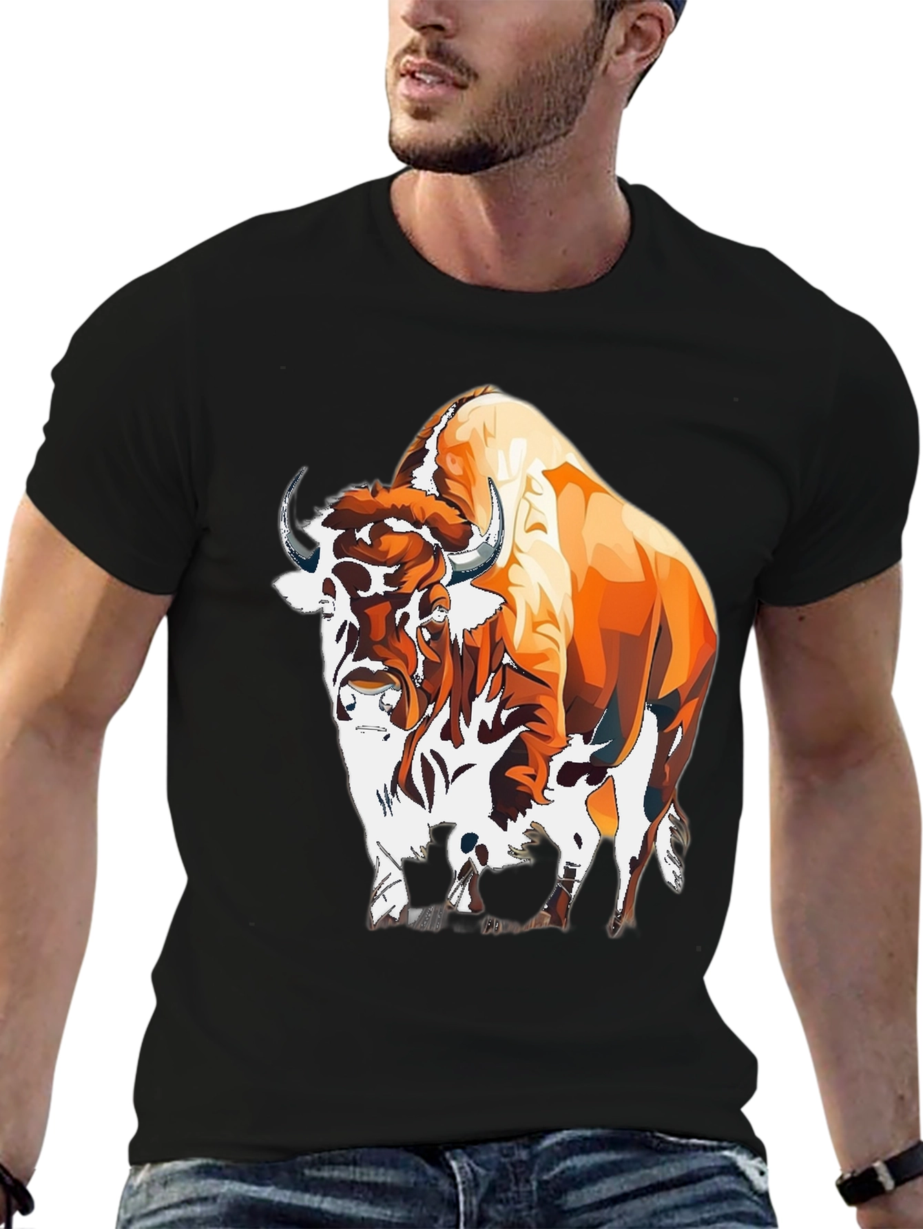 Bison Graphic Tee - Bold Animal Print