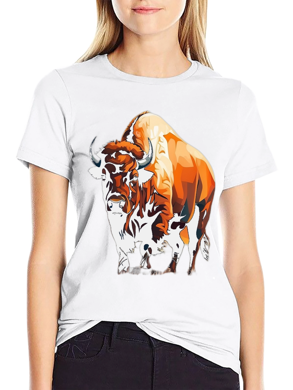 Bison Graphic Tee - Bold Animal Print