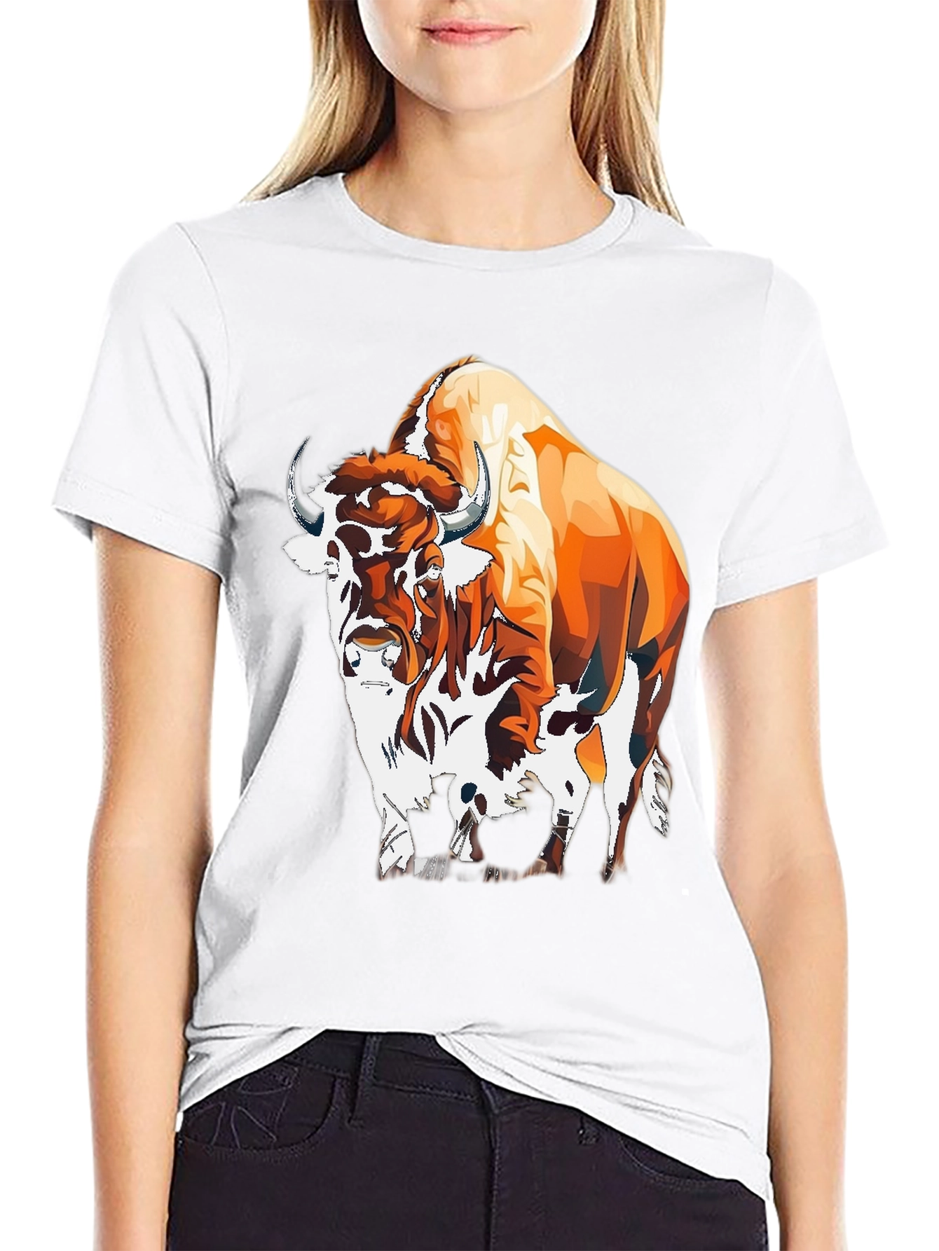Bison Graphic Tee - Bold Animal Print