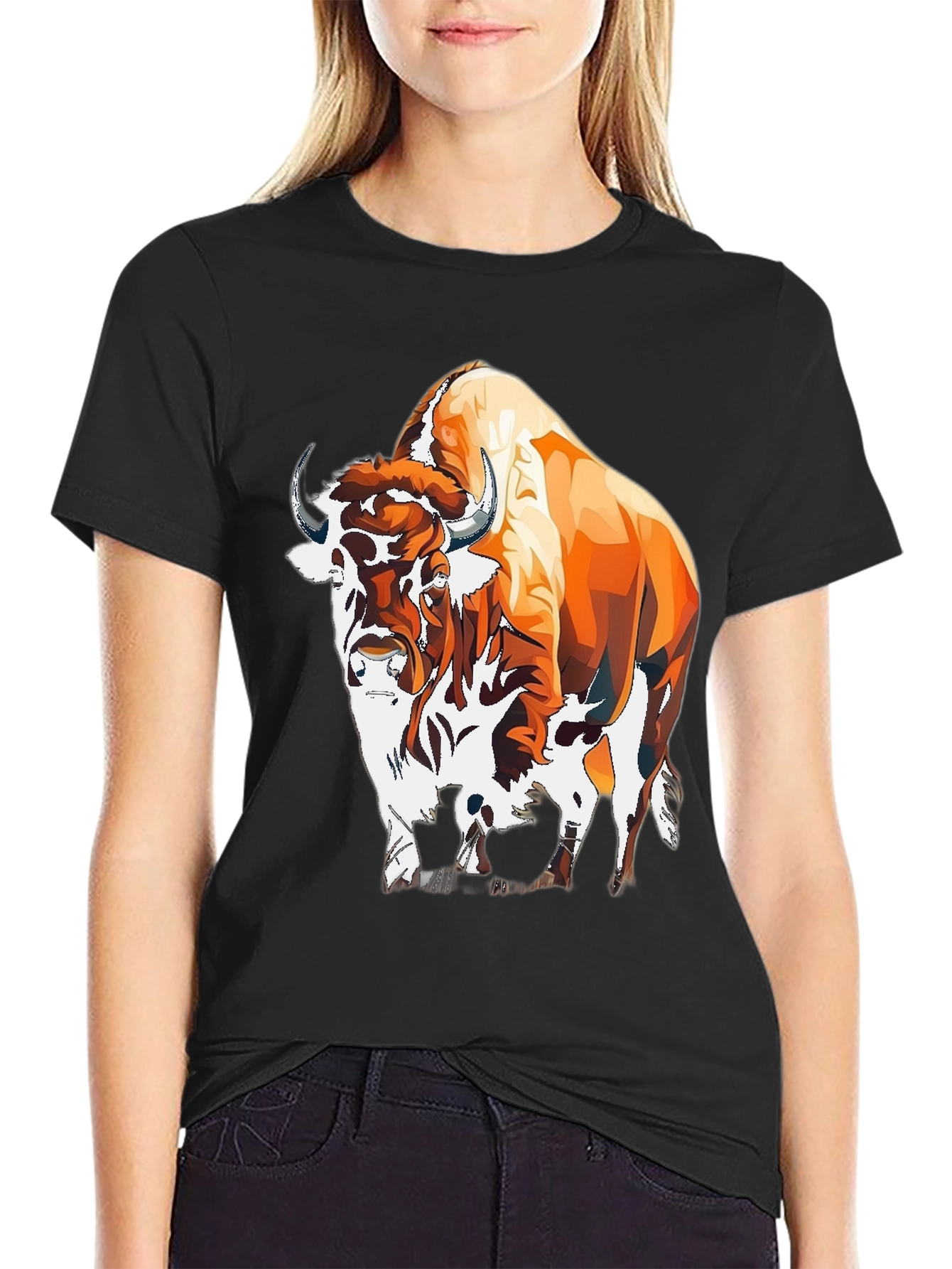 Bison Graphic Tee - Bold Animal Print