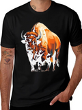 Bison Graphic Tee - Bold Animal Print