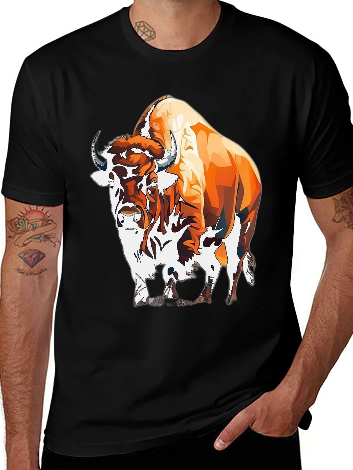 Bison Graphic Tee - Bold Animal Print