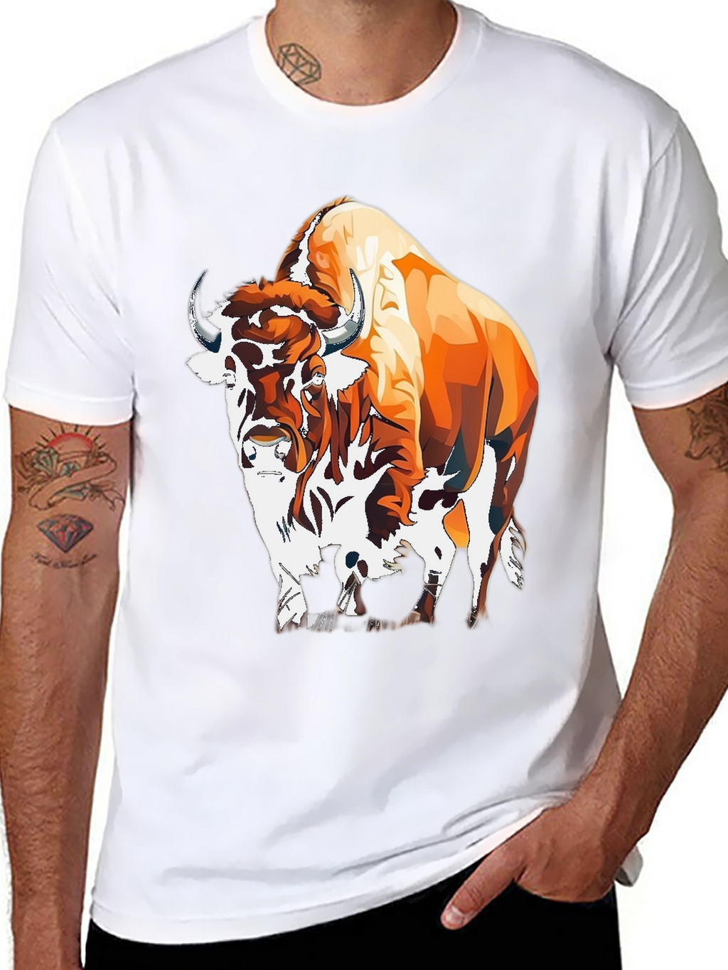 Bison Graphic Tee - Bold Animal Print