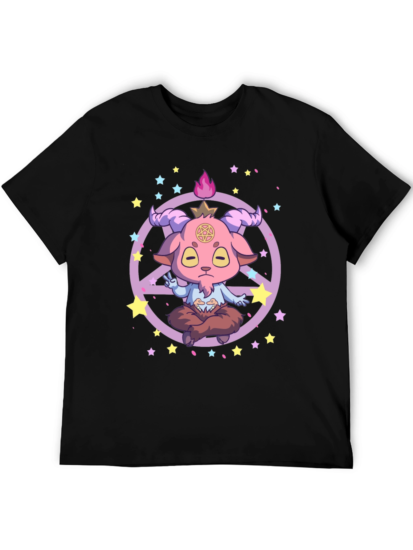Baphomet Goat Peace Sign Graphic Tee