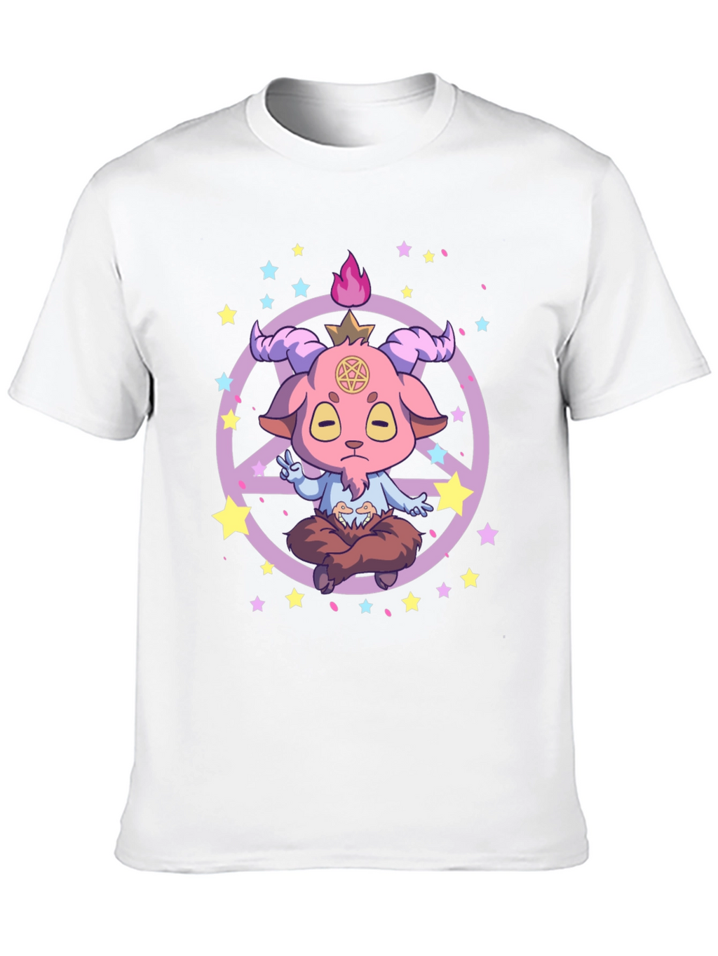 Baphomet Goat Peace Sign Graphic Tee