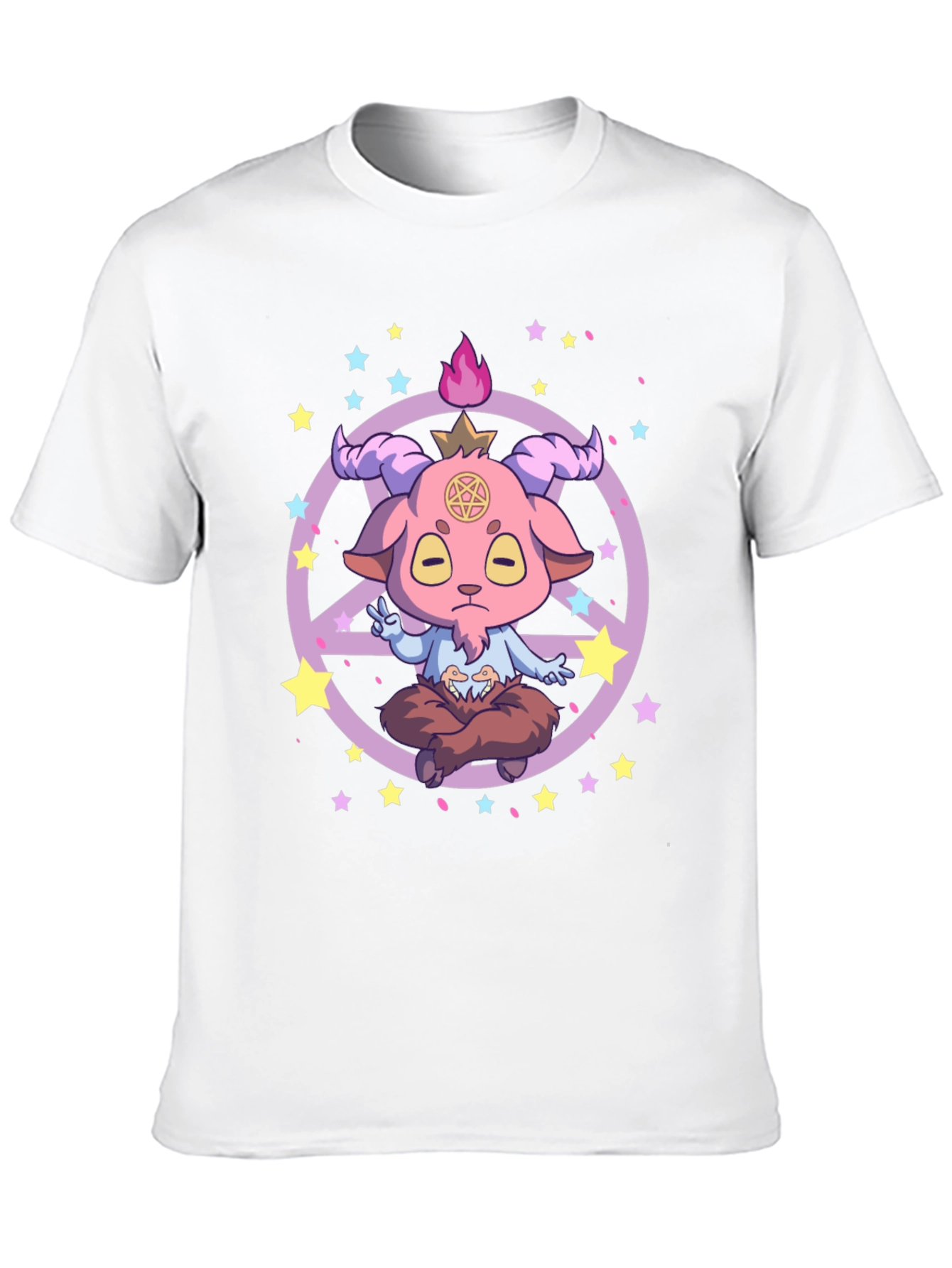 Baphomet Goat Peace Sign Graphic Tee