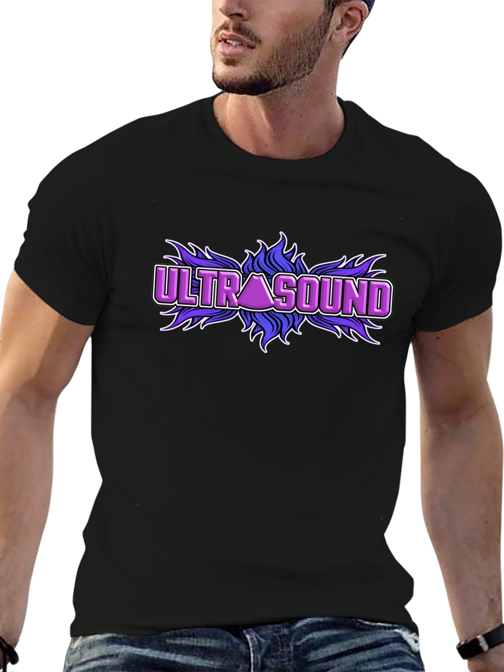 Ultrasound Graphic T-Shirt - Black Cotton Tee