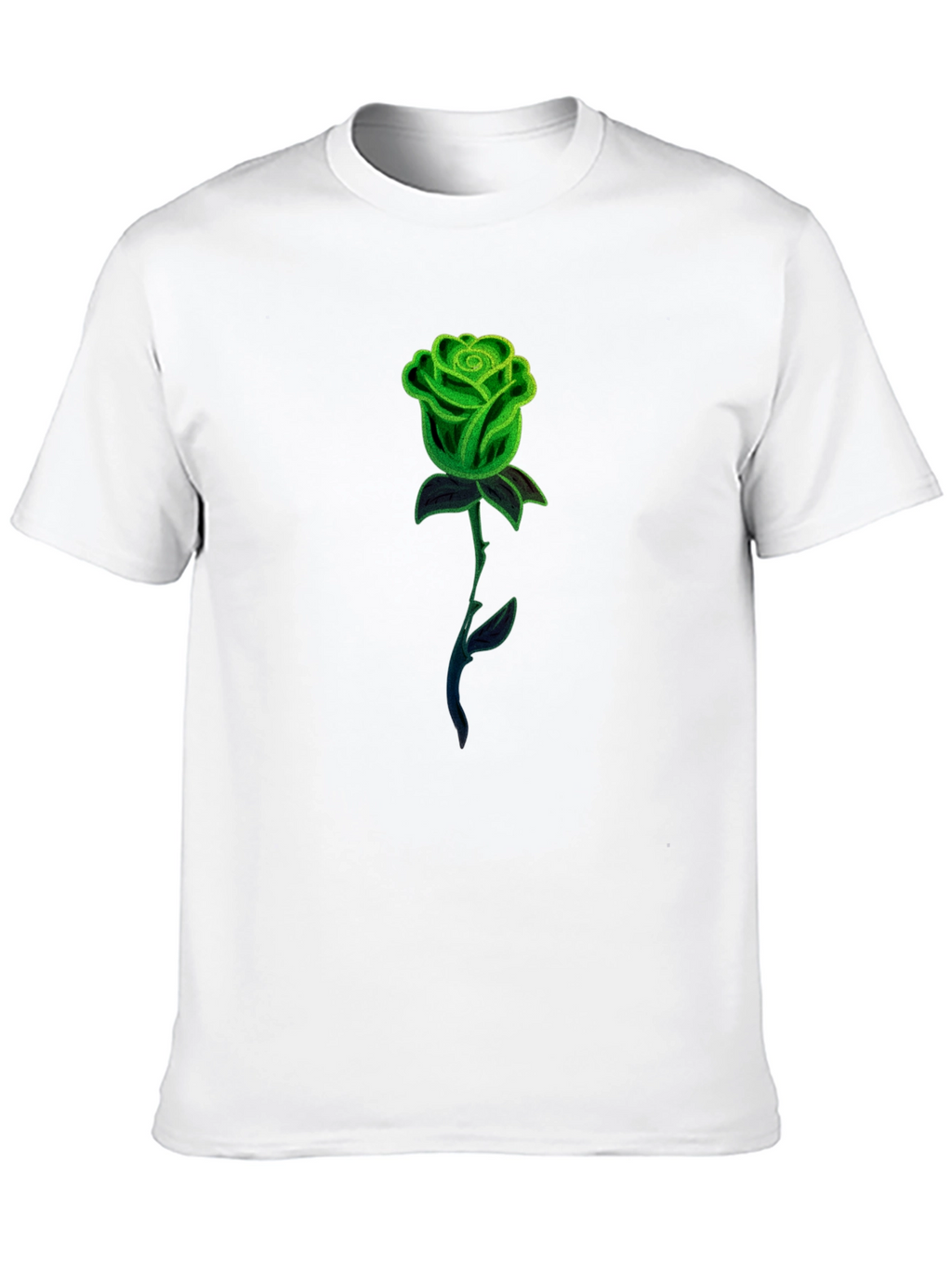 Green Rose Graphic Tee - Mens Black T-Shirt
