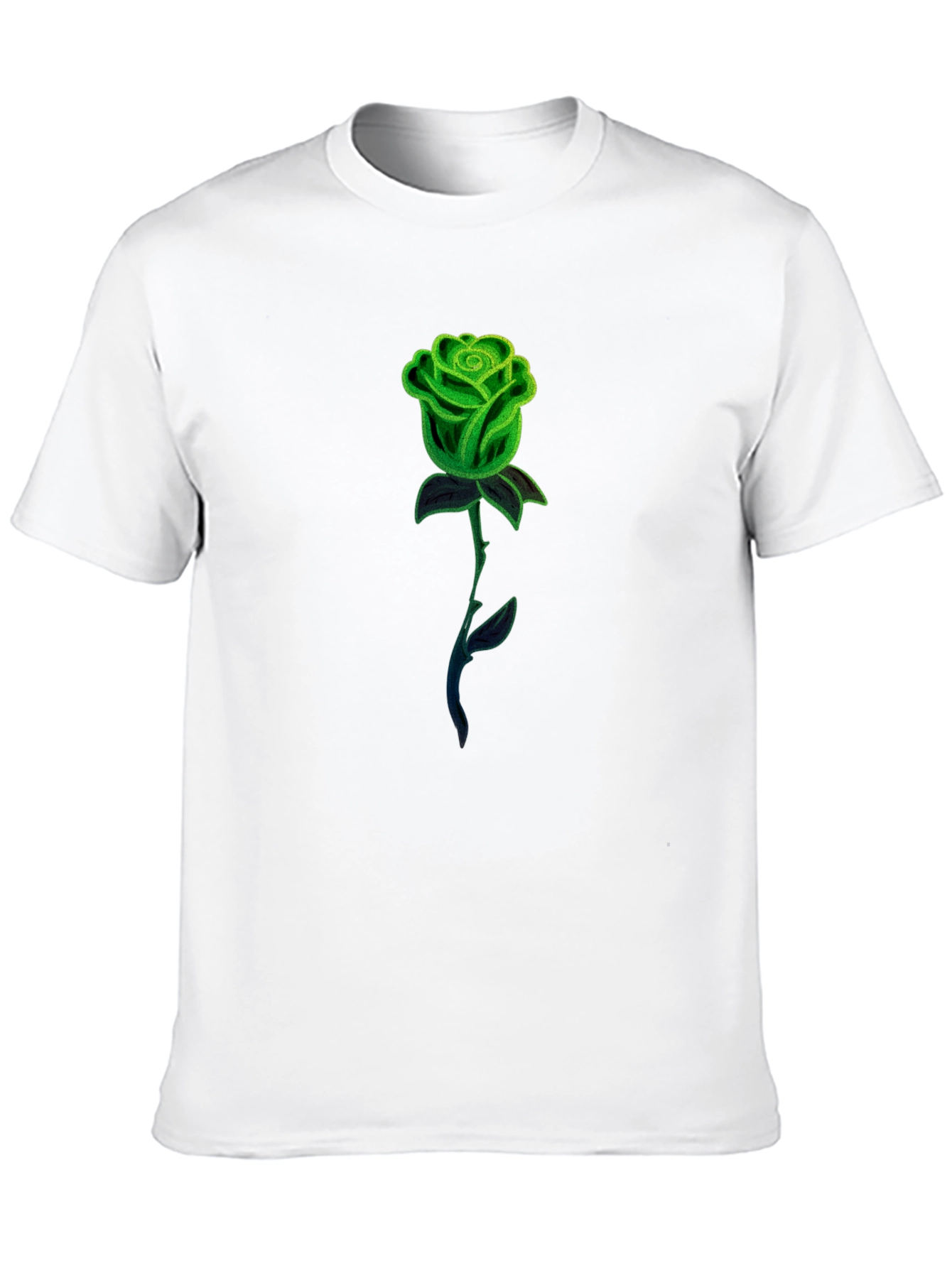 Green Rose Graphic Tee - Mens Black T-Shirt