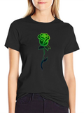 Green Rose Graphic Tee - Mens Black T-Shirt