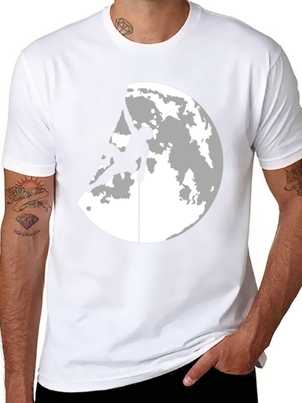 Climber Moon Silhouette Graphic T-Shirt