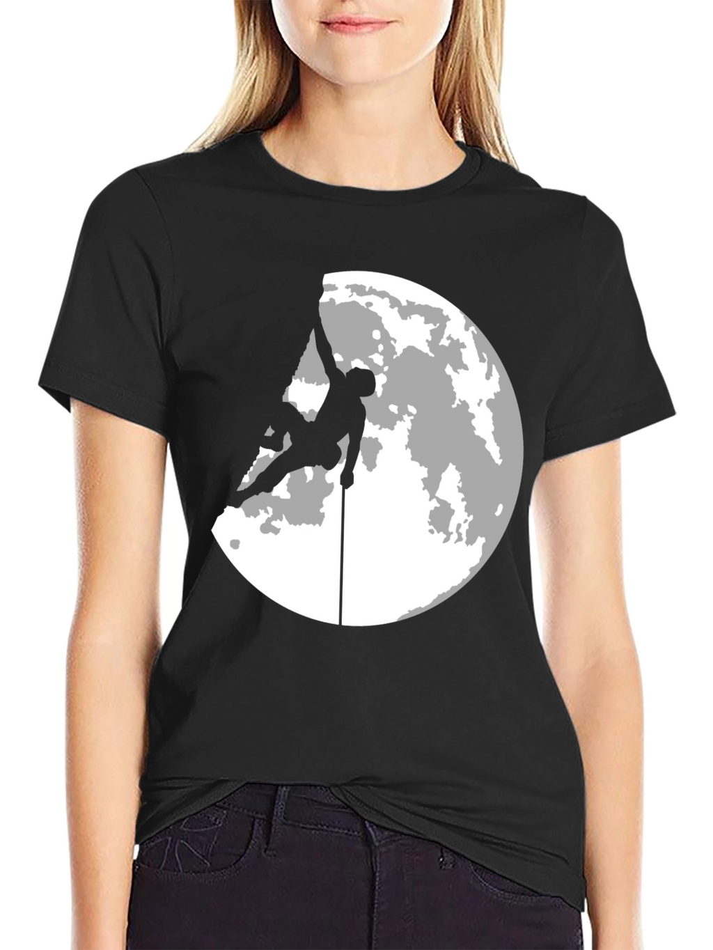 Climber Moon Silhouette Graphic T-Shirt