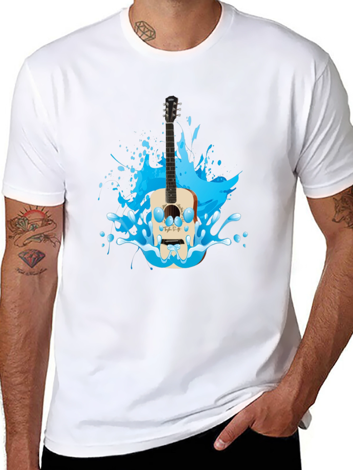 Guitar Splash Graphic T-Shirt