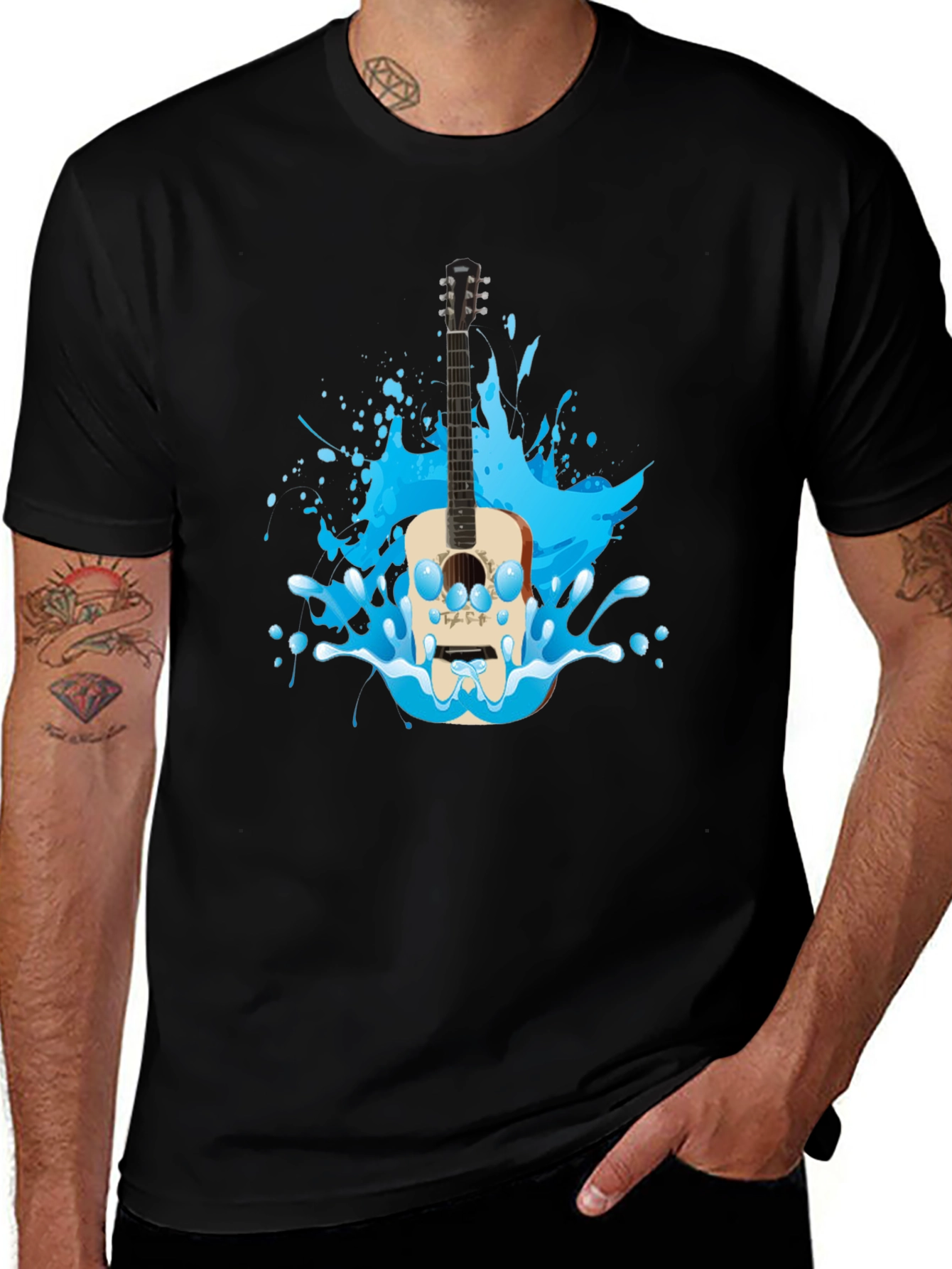 Guitar Splash Graphic T-Shirt