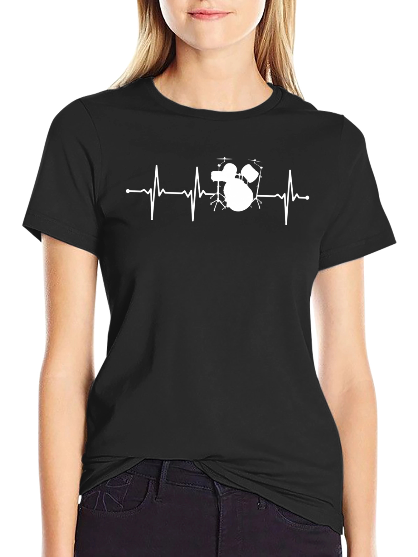 Drumbeat Heartbeat T-Shirt - Music Lover Tee
