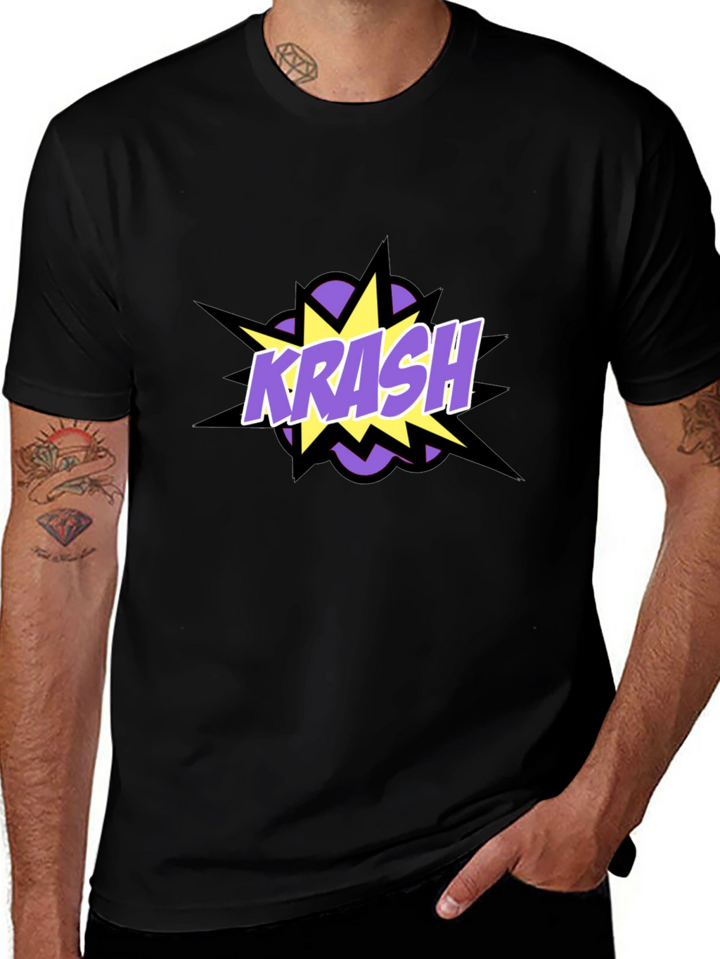 Krash Graphic Tee - Black Cotton Blend