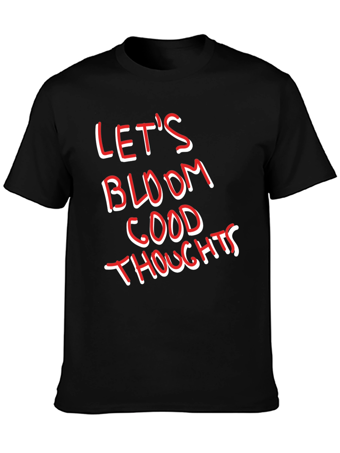 Lets Bloom Good Thoughts Graphic Tee - Black