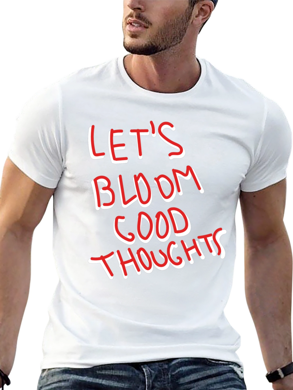 Lets Bloom Good Thoughts Graphic Tee - Black