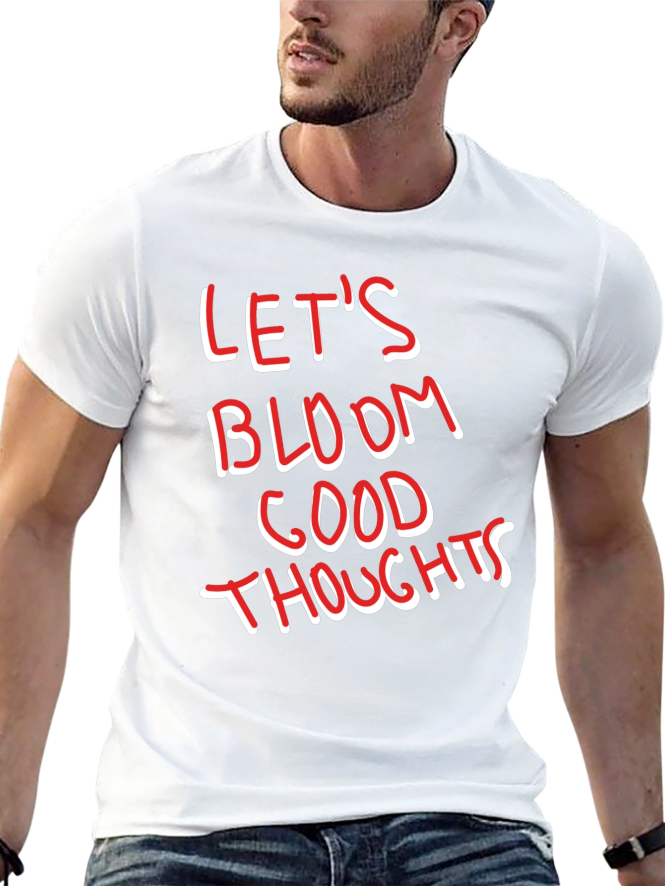 Lets Bloom Good Thoughts Graphic Tee - Black