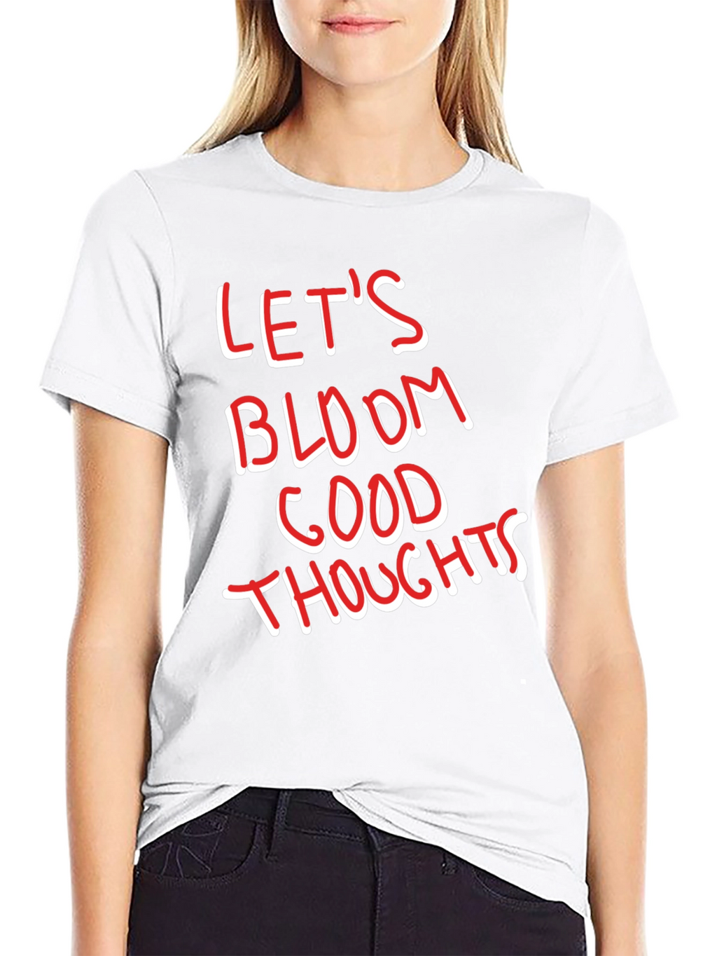 Lets Bloom Good Thoughts Graphic Tee - Black