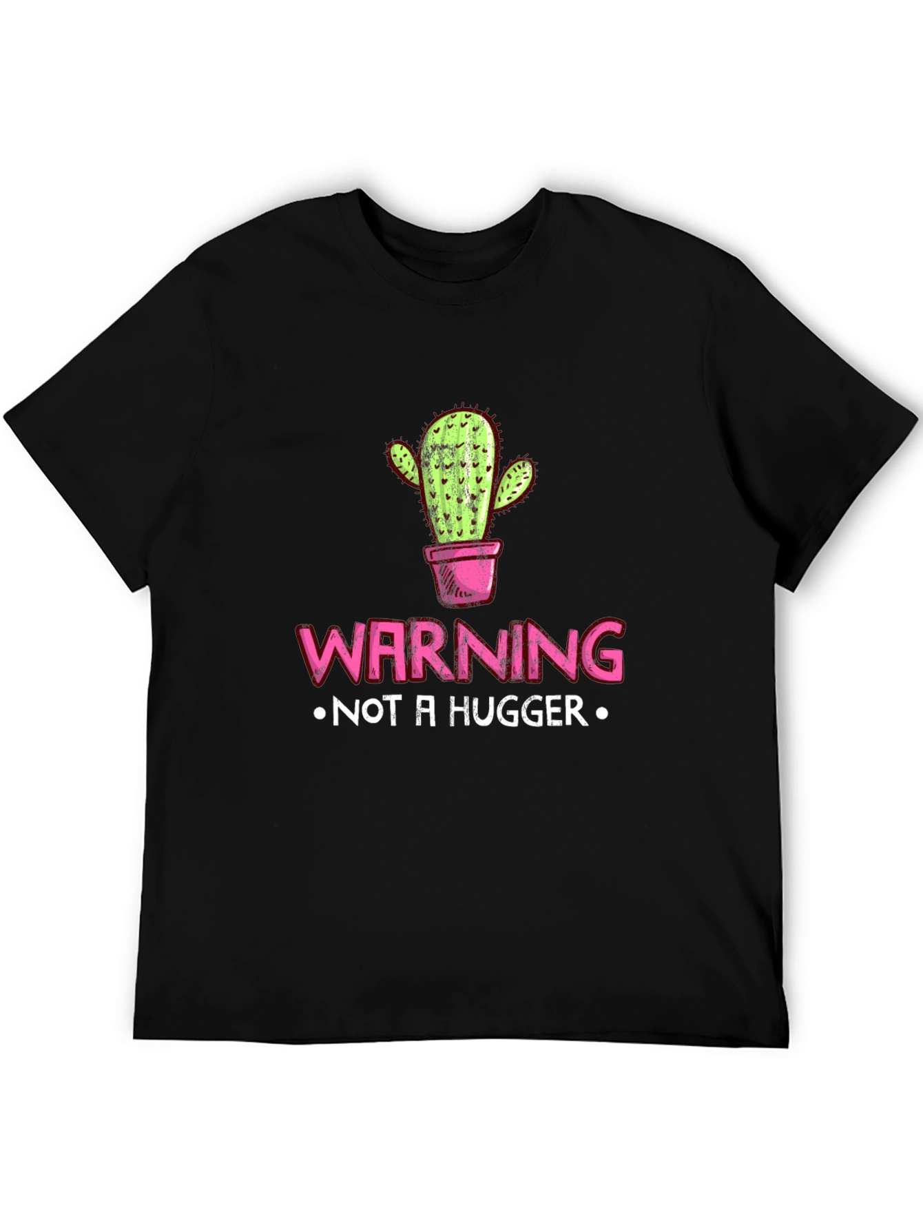 Warning Not A Hugger Cactus Graphic Tee