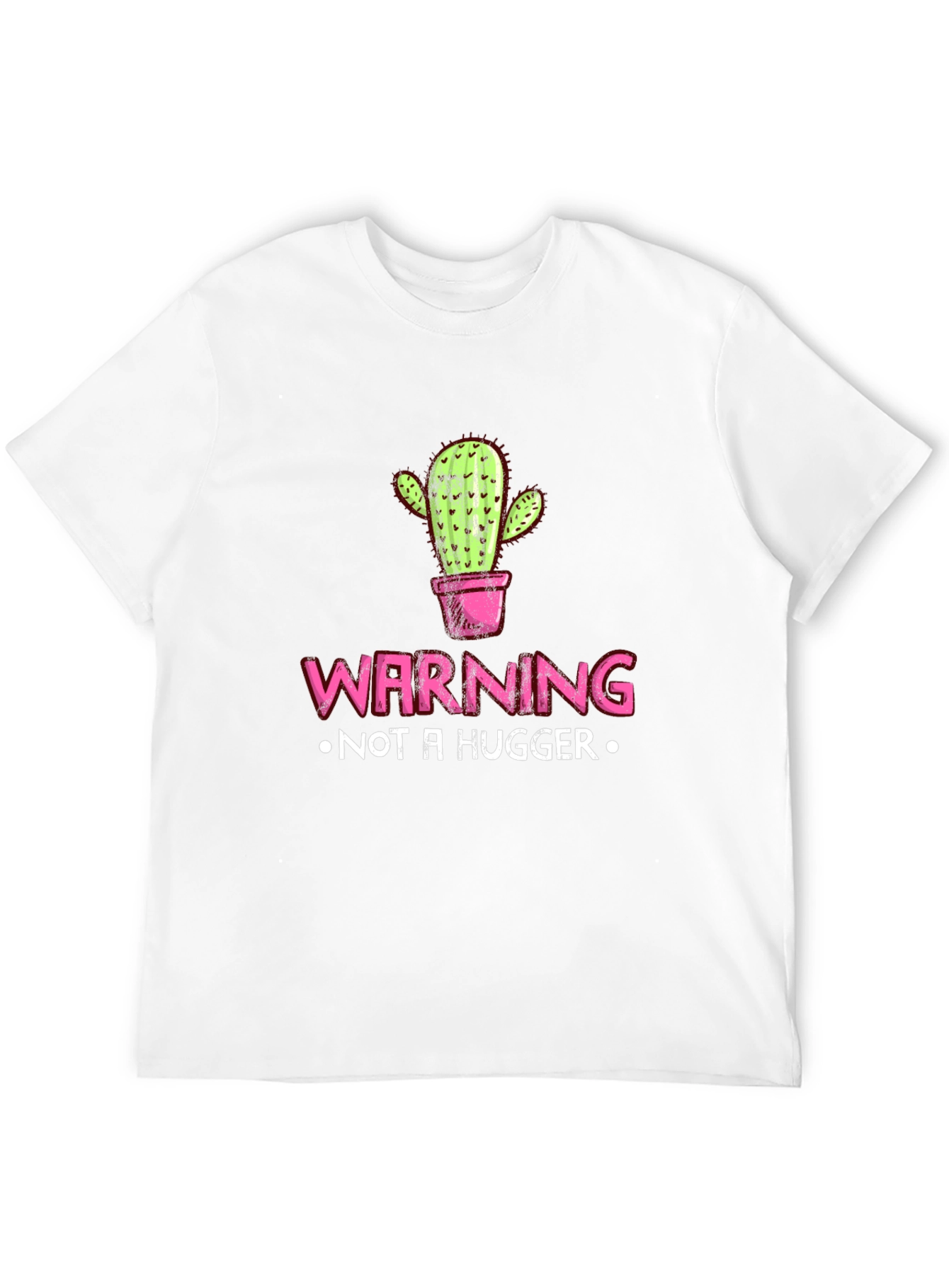 Warning Not A Hugger Cactus Graphic Tee