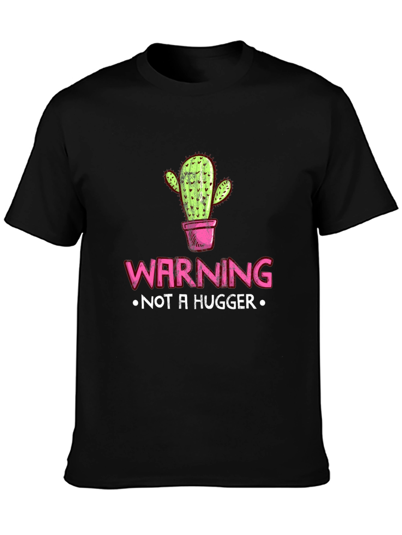 Warning Not A Hugger Cactus Graphic Tee