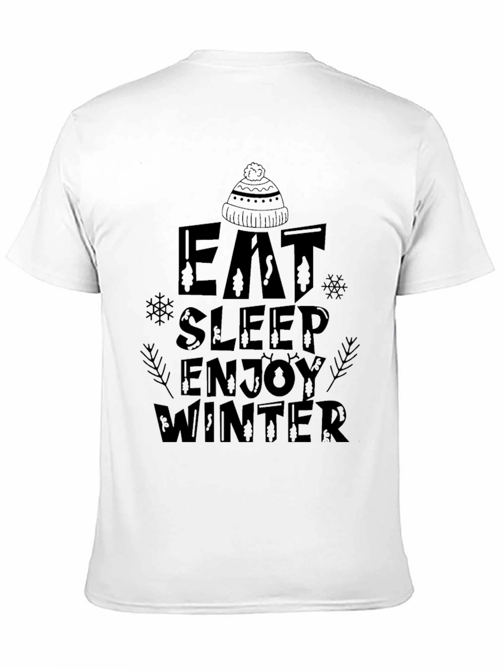 Eat Sleep Enjoy Winter Graphic Tee - Black