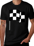 Checkered Flag Graphic Tee - Racing Fan Style