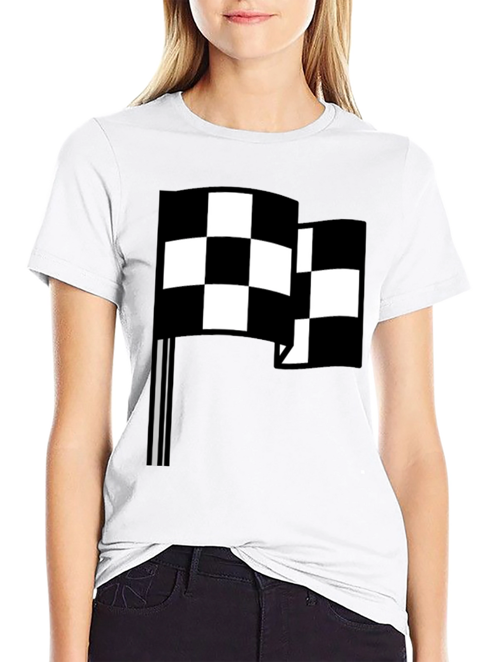 Checkered Flag Graphic Tee - Racing Fan Style