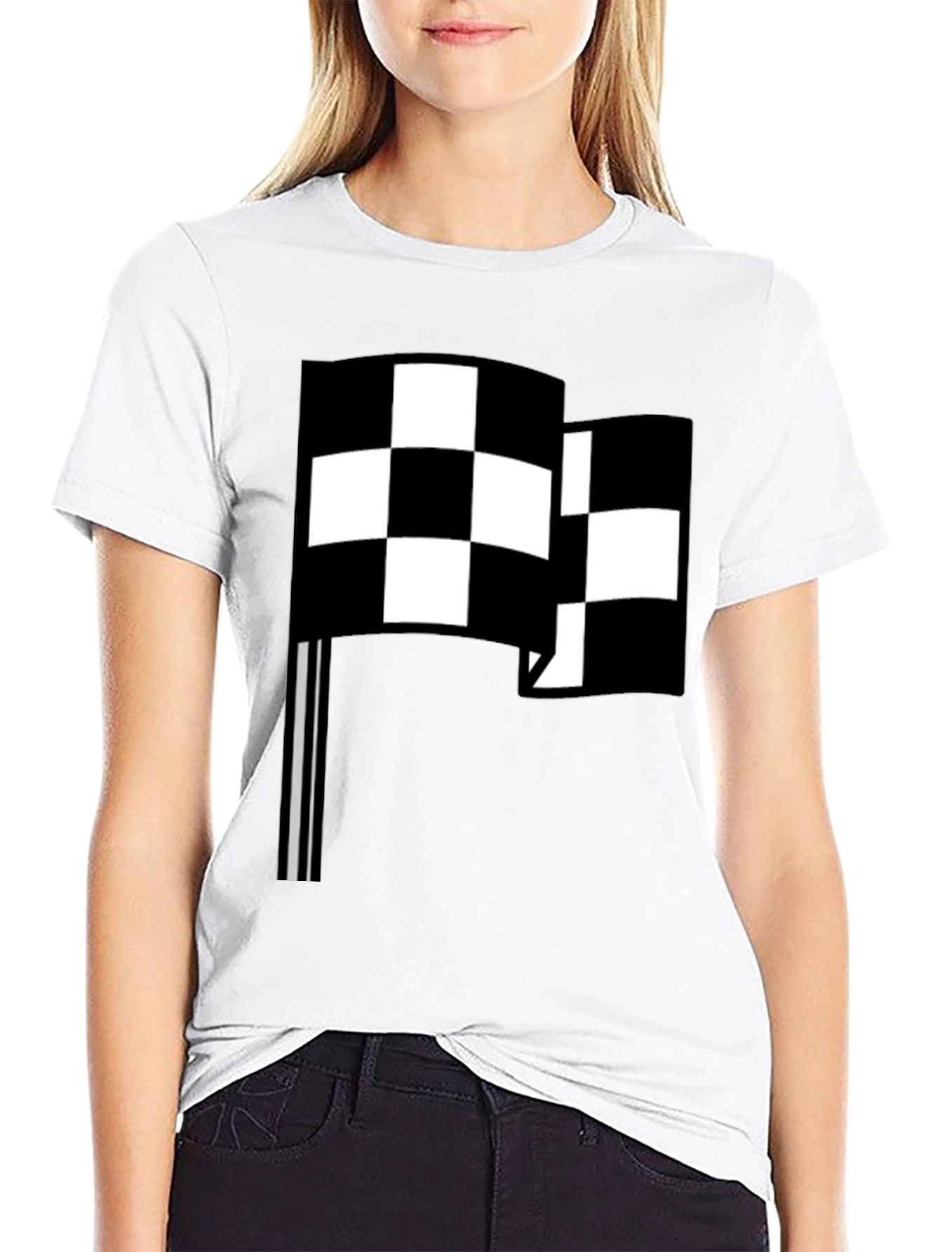 Checkered Flag Graphic Tee - Racing Fan Style