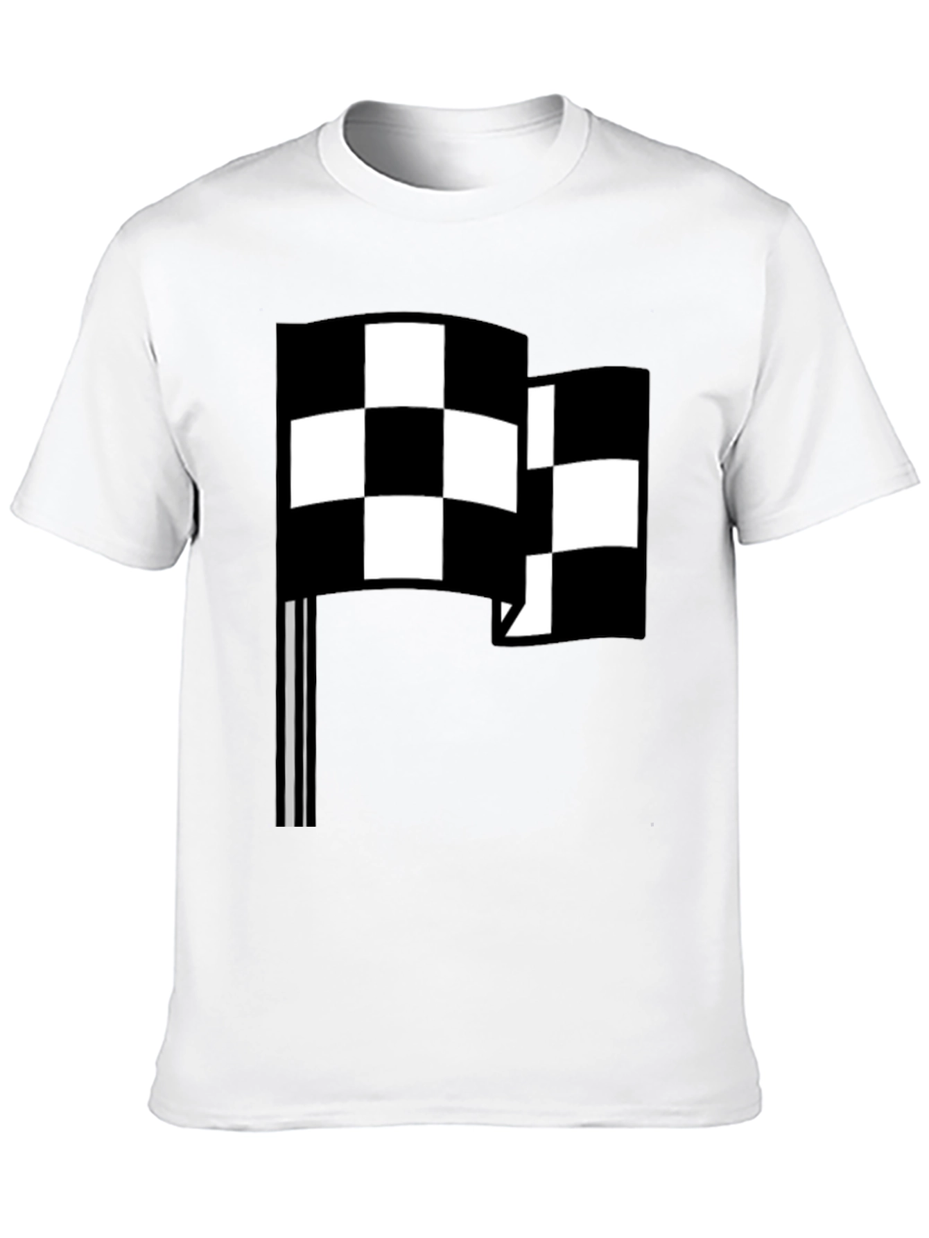 Checkered Flag Graphic Tee - Racing Fan Style