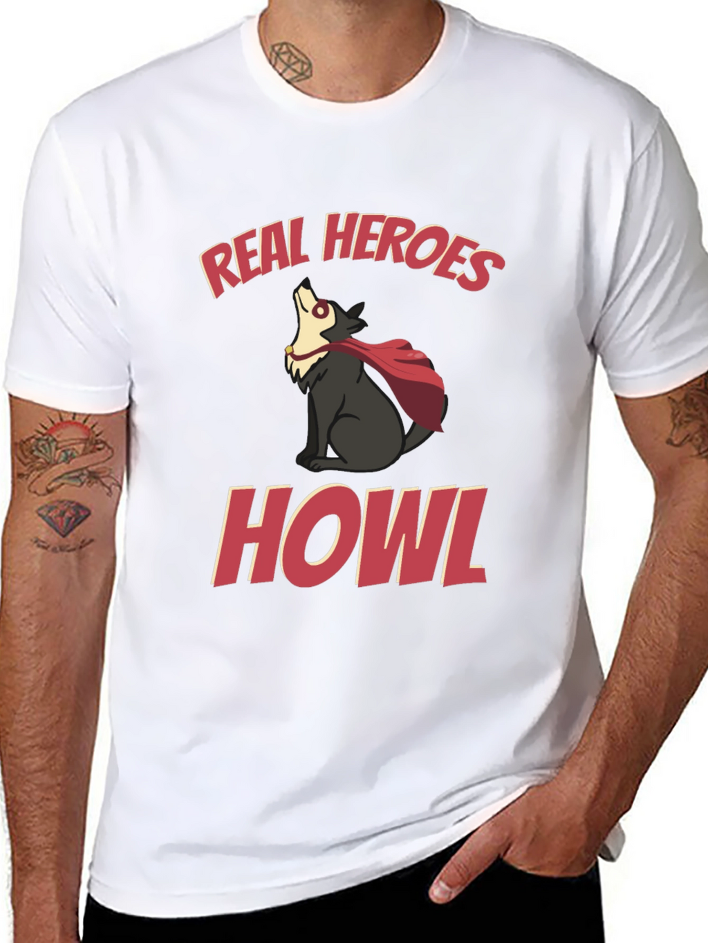 Real Heroes Howl Graphic T-Shirt