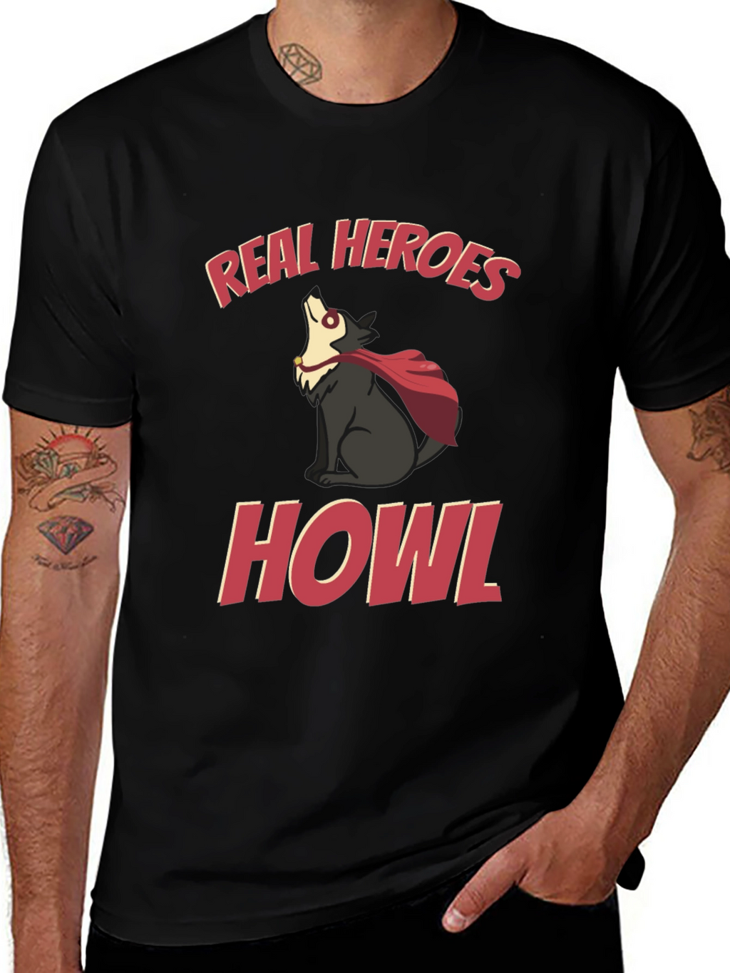 Real Heroes Howl Graphic T-Shirt