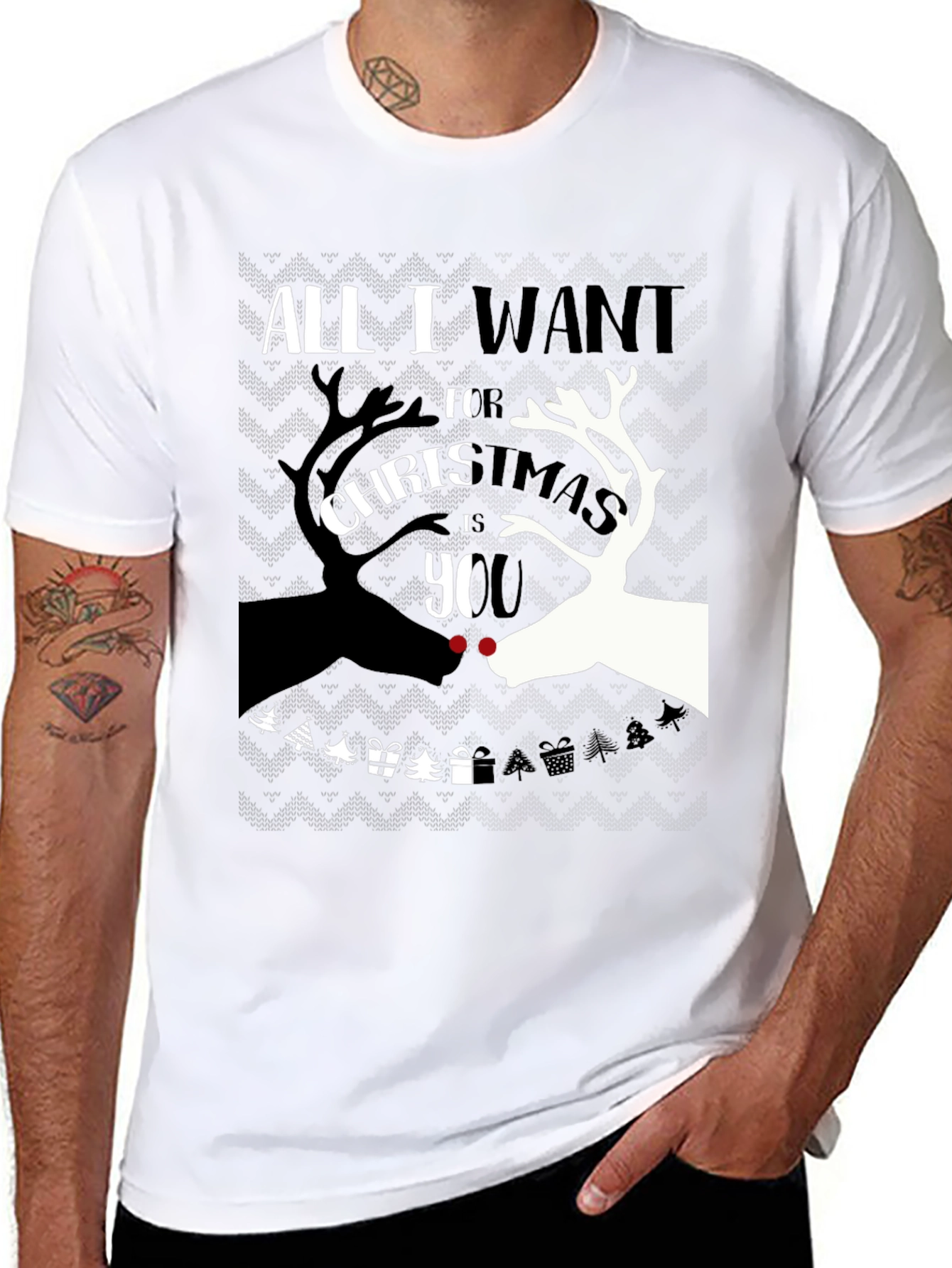 Christmas Reindeer Graphic T-Shirt